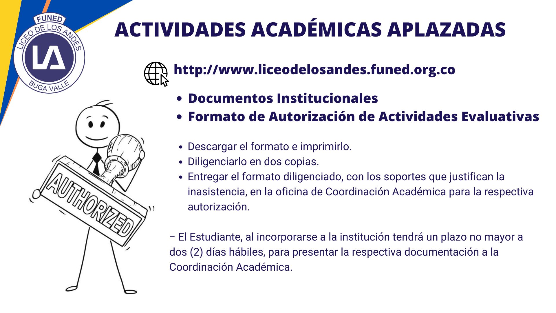 Actividades aplazadas